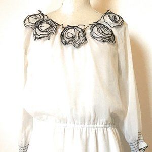 Multiples rose blouse, Sz med, long sleeve, new